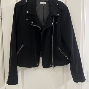 Ten Sixty Sherman Corduroy Moto Cropped Zippered Asymmetrical Jacket--Size XL